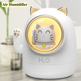 Appliances Kawaii Air Humidifier Lucky Cat Usb Humidifier Moisturizing Aromatherapy Diffuser Cool Mist Sprayer Essential Oils Humificador