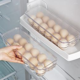 Storage Bottles Refrigerator Side Door Egg Box Organiser Household Transparent Grid Fresh-keeping Dispenser Rack Container