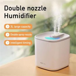 Appliances 3L Large Capacity Electric Aroma Diffuser Air Humidifier Ultrasonic Cool Double Nozzle Mist Maker LED Essential Oil Diffuse Home