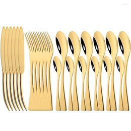 Dinnerware Sets 304 Stainless Steel Silver Flatware Kitchen Western Cutlery Set Mirror Gold Dinner Coffee Spoon Vintage Special Fork