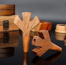 Smoking Pipes Three hole bamboo and wood pipe, three fork detachable wood pipe with Philtre element