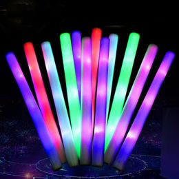 200Pcs LED Sticks Bulk Colourful RGB Glow Foam Stick Cheer Tube Dark Light For Xmas Birthday Wedding Party Supplies 0516