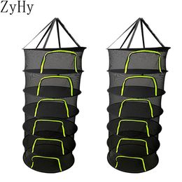 Organization 2/4/6/8 Layers Hanging Basket Folding Drying Net Rack Herb Dry Net Opening Shape Dryer Bag Mesh 600mm Diameter For Herbs Flowers