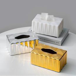 Organisation Golden Tissue Boxes Living Room Bedroom Napkin Storage Kitchen Tissue Paper Tissue Holder Organiser Ornament Craft Desktop