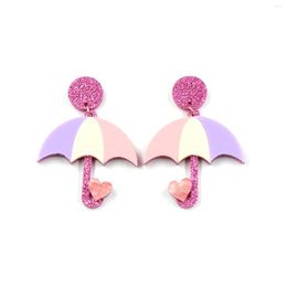 Dangle Earrings 2023 Umbrella Cute Trendy Acrylic Jewelry For Girl Boho Handmade