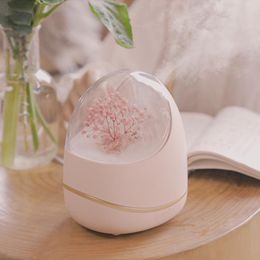 Humidifiers 400ML Eternal Flower Aroma Diffuser Ultrasonic Aromatherapy Air Humidifier LED Lamp for Home Fragrance Essential Oil Diffuser