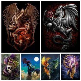 Stitch 5d Mystical Dragon Guardian Diamond Painting Full Square Round Drills Cross Stitch Embroidery Kit Artwork For Room Decor