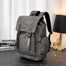 Factory outlet men handbag street trend belt decoration mens backpack outdoor leisure leather backpacks grey leathers messenger ba288v