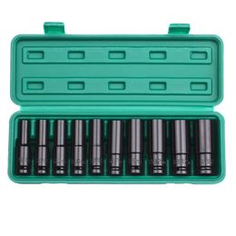 Contactdozen Impact Socket Set 1/2Inch Drive Hex Impact Socket Set 10Piece Deep Socket Metric Sizes 819mm Carbon Steel with Storage Box