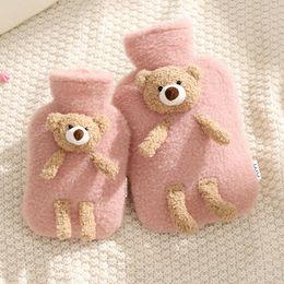 Animals Cute Plush Bear Warm Water Bag PVC Material Water Injection Hot Water Bottle Portable Winter Warmth Recyclable Hand Warmer