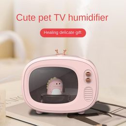 Appliances TV Humidifier 400ml Cartoon Cute Pet Aromatherapy Humidifiers Diffusers For Home USB Air Humidifier Theaterstyle Night Light