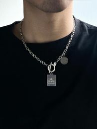 Pendant Necklaces Stillgirl Punk Silver Color Chain Necklace For Couple Kpop Stainless Steel Paired Thing Male EMO Fashion Jewelry Collar