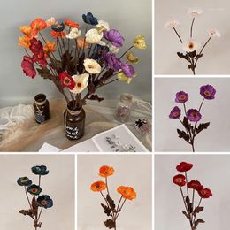 Decorative Flowers Cloth Artificial Flower Branch Ins Fake Wedding Birthday Party Decor Handmade Handicraft Plant