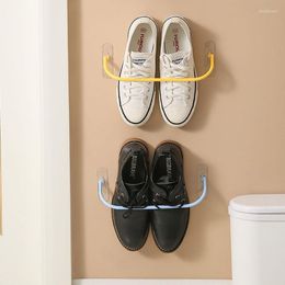 Hooks Simple Plastic Shoes Storage Racks Wall-mounted Waterproof Rack Slippers Sneakers Organiser Bedroom Bathroom Accessories