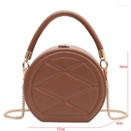 Evening Bags Small Round Handbag Women Bag Designer Lattice Pattern Pu Leather Shoulder For Trendy Crossbody Phone Circular