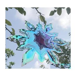 Christmas Decorations Merry Wind Chimes 3D Spinner Tree Rotating Snowflake Pendant Gift Home Kerst Navidad Dro Drop Delivery Garden Dhwt8