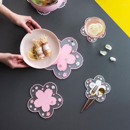Table Mats Cherry Blossom Insulation Mat Non-Slip Household Tea Cup Anti-Scald Dining Drink Coasters Kawaii
