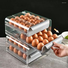 Storage Bottles 32 Grid Egg Holder Plastic Drawer Type Keep Fresh Box Container Drop Proof Rack For Kitchen Refrigerator