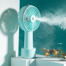 Fans Battery Operated Humidifier Fan USB Handheld Desktop 3 Speeds Rechargeable Cooler Air Water Mist Spraying Fan for Outdoor Sports