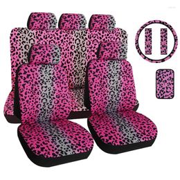 Car Seat Covers Universal Cover 3D Pink Leopard Print With Upholstery Fashion Protector