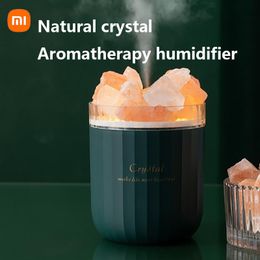 Appliances Xiaomi Air Humidifier Crystal Salt Stone Mist Humidifier Colorful Light Portable USB Essential Oil Diffuser Aromatherapy