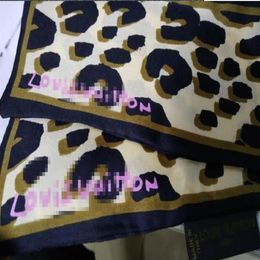 Leopard Print Scarf 47 2 In Ultra Length 100% Silk Handle Scarf Small Ribbon Hair Woman Headband Bag2086