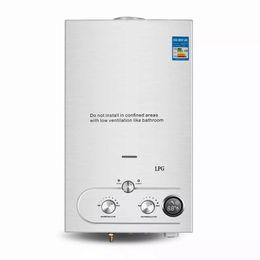 Heaters LPG Water Heater 6L LPG Liquefied Petroleum Gas Propane Butane Water Heater Stainless Steel Boiler Kit