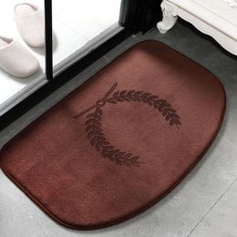 Carpets Coral Fleece Bath Mat Entrance Door Rug Non-slip Carpet Floor Mats Kitchen Bathroom Absorbent Pad Semicircle Fluffy