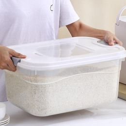 Storage Bottles Transparent Plastic Rice Bucket Flour Containers Household Items Moisture Proof Sealed Kitchen Box