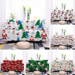 Chair Covers Christmas Sofa For Living Room Elastic Sectional Corner Cover Santa Claus Couch 1/2/3/4 Seater Protector Decor