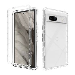 Shockproof Hybrid 2in1 Gradient Color Clear Cases For Google Pixel 7A 7 Pro 6A 6 5A Anti-scratch Transparent Phone covers