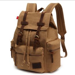 Designer-New Vintage Leather Backpacks Men Women School Backpacks Men Travel Bag Big Canvas Backpack Large Bag Berchirly231u