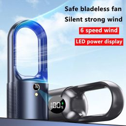 Humidifiers Xiaomi Household Desk Turbo Bladeless Electric Fan USB Rechargeable 2000mAh Silent Mini Portable Air Cooling Fan 6speed Wind