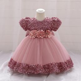 Girl Dresses Baby Party Sequins Infant 1 Year Birthday Christening Gown Toddler Girls Clothes Tulle Princess Wedding Dress