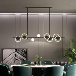 Chandeliers Modern Wrought Iron Chandelier Simple Decor Lighting Nordic Bubble Light LED Black Bar Counter 220-240V Dining Room