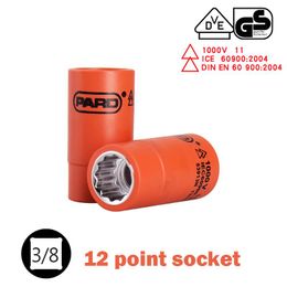 Contactdozen 1000V High Voltage 3/8 VDE TwelvePoint Socket 619mm Insulated Socket Electrical Tools