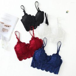 Bustiers & Corsets 2023 Woman Fashion Beauty Back Tube Tops Sexy Stretch Bra Removable Padded Wrap Chest Floral Lace Bralette