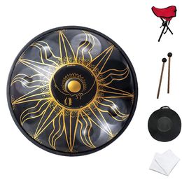 High-end handpan drum instrument 9/10 tone master hand-drawn pattern tambor professional performance steel tongue drum