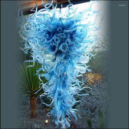 Chandeliers Wholesale Foyer Blue Blown Glass LED Large Modern Art Decor Murano Luxury Chandelier Lighting