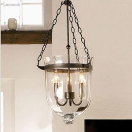 Pendant Lamps Modern Glass Lantern Lamp Pottery Barn Style Chandelier Home Living Room Dining Lighting PA0073