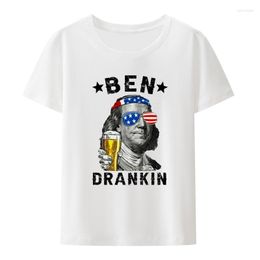 Men's T Shirts Funny Ben Drankin Cotton T-shirts Y2k Clothes Men's Shirt Printed T-shirt Top Camisa Street Fashion Summer Humour O-neck