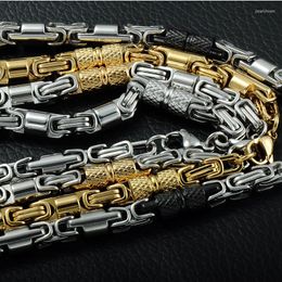 Chains 1 Hip Hop Necklace Heavy Duty Link Out Men's 55cm 6mm Byzantine Cuban Chain Jewellery For Man Women Gift