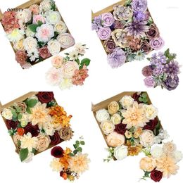 Dekoratif Çiçekler Yapay Çiçek Hediye Kutusu Yapay Düzenleme Düzenli Düğün Buketleri Gelin Duş Merkez Parti