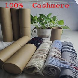 Gift 2021 Fashion Winter Unisex Top 100% Cashmere Scarf For Men and Women Classic Cheque Blanket Scarfs Pashmina Designer Shawls an295a