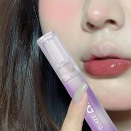 Lip Gloss Purple Tube Korean Mirror Glaze Waterproof Matte Sexy Red Liquid Lipstick Long-lasting Moisturising Lips Makeup