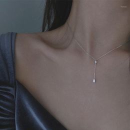 Pendant Necklaces Korean Necklace Girl Flashing Diamond Tassel For Women Clavicle Chain Female Short Collares Collier