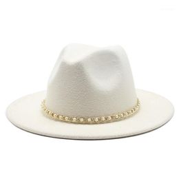 Wide Brim Hats Fashion 18 Colours Men Women Wool Felt Hat Formal Party Jazz Trilby Fedora Tassel Yellow White Pink Panama Cap1254z