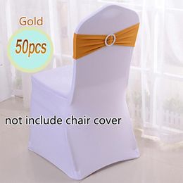 Sashes 50pcs/Lot Lycra Chair Back Sash Spandex Chair Bands With For Wedding Events Party Birthday Banquet Decoration 20 Colours