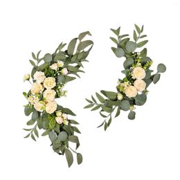 Decorative Flowers 2x Artificial Swag Peony Flower Farmhouse Rustic Floral Backdrop Wedding Arch For Table Home Decor