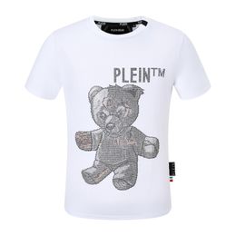 PLEIN BEAR T SHIRT Mens Designer Tshirts Brand Clothing Rhinestone PP Skulls Men T-SHIRT ROUND NECK SS SKULL Hip Hop Tshirt Top Tees 161270